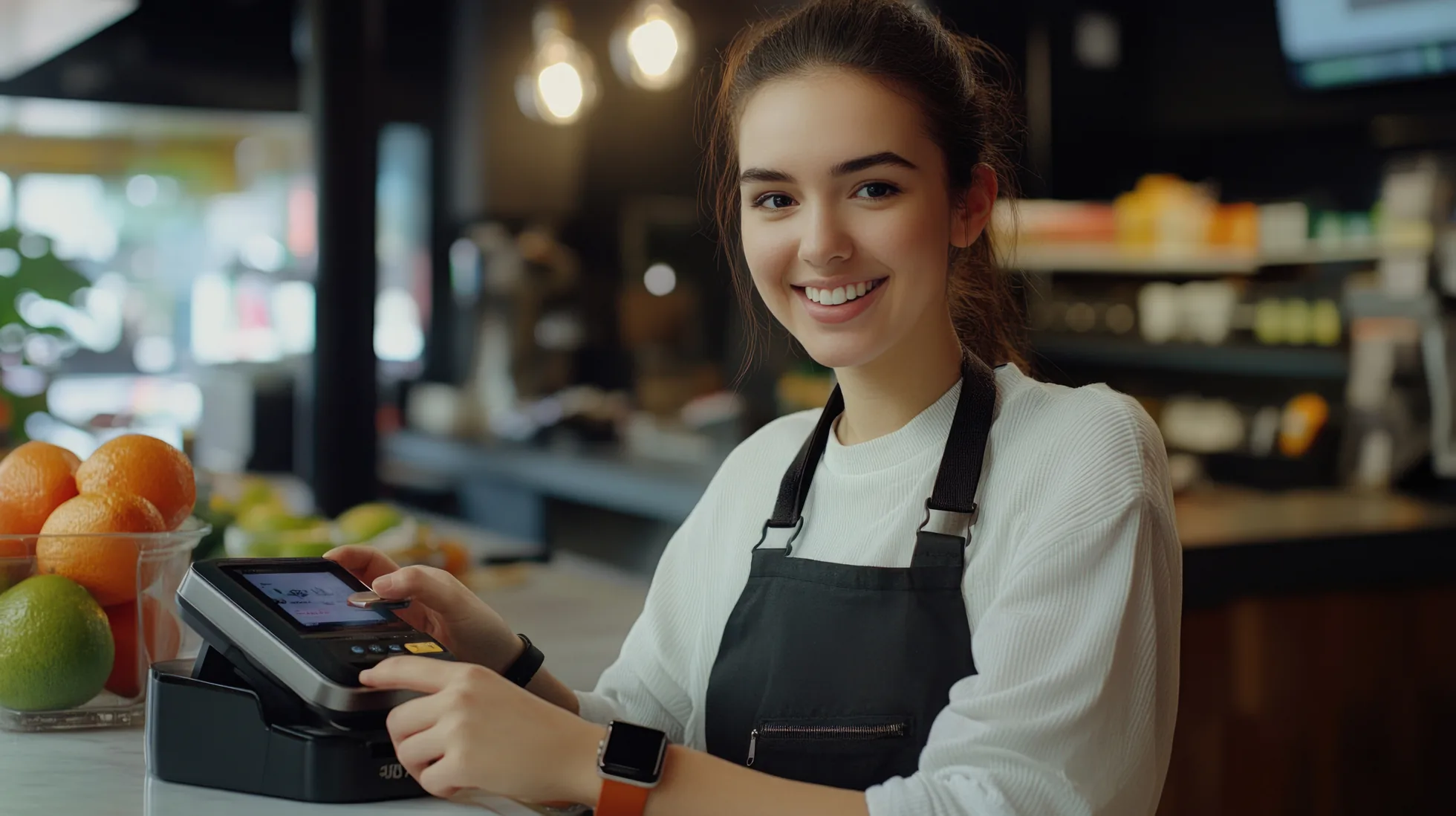 Comerciante emitiendo una factura electrónica DIAN con Paxioli desde su punto de venta